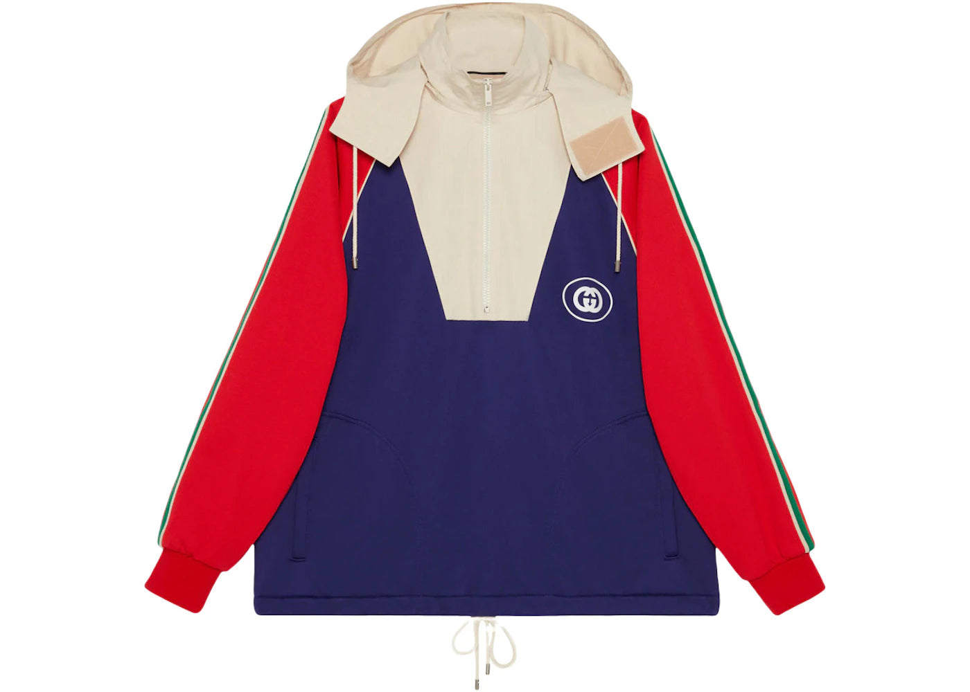 Gucci Logo Half Zip Jacket Blue Red White