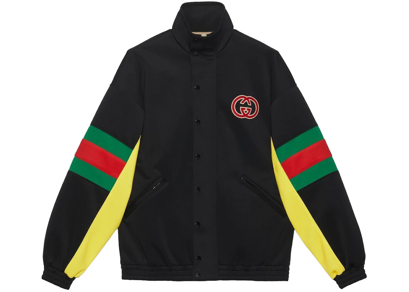 Gucci Logo-Patch Web-Motif Jacket Black/Multi