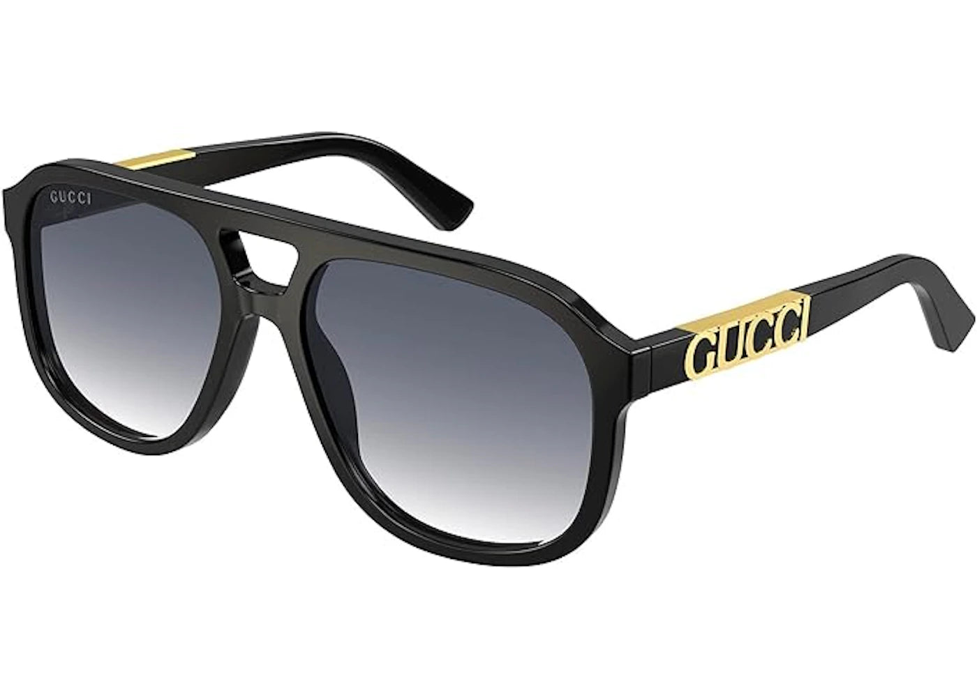 Gucci Logo Pilot Sunglasses Black/Gold (GG1188S 002)