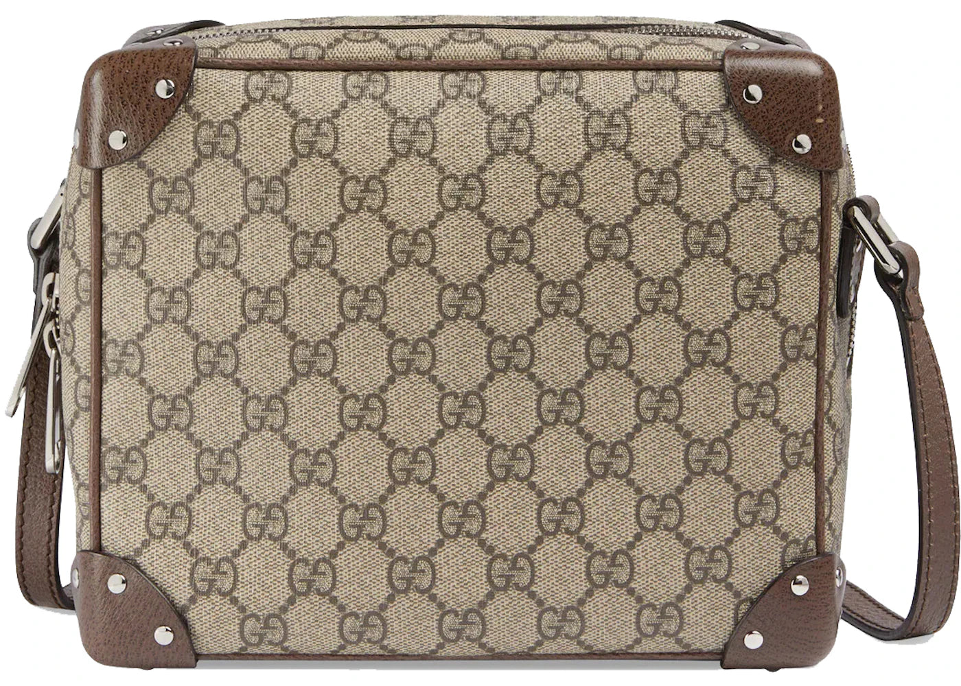 Gucci Logo Print Shoulder Bag Beige/Ebony