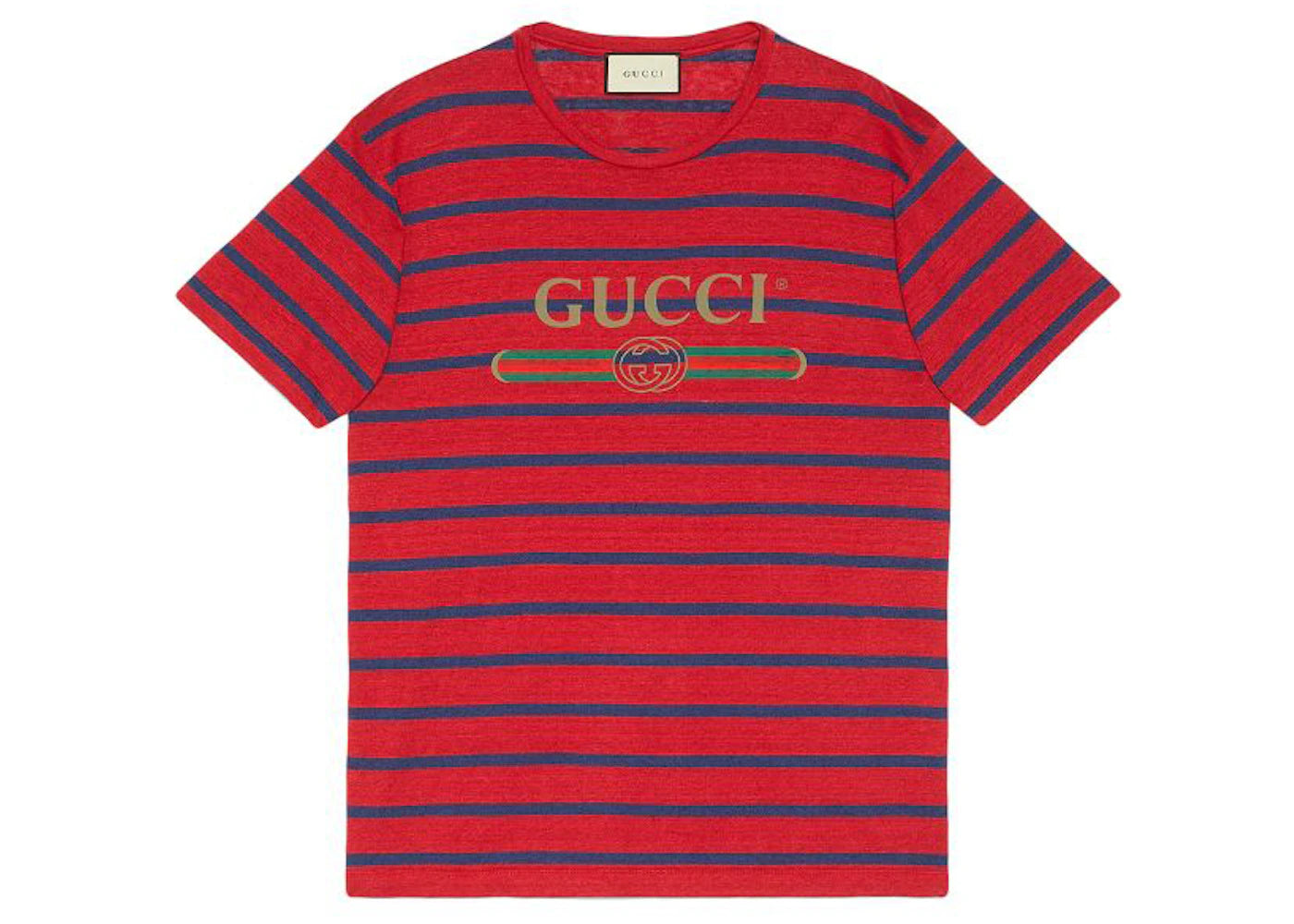 Gucci Logo Striped T-shirt Red