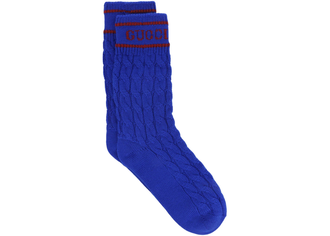 Gucci Logo Wool Crew Socks Blue