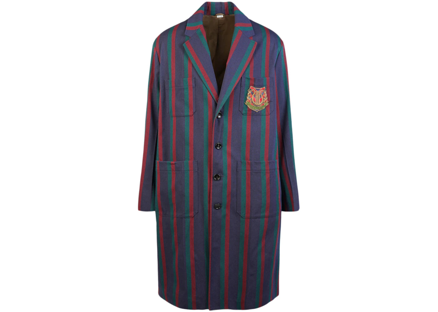 Gucci Long Crest Coat Blue