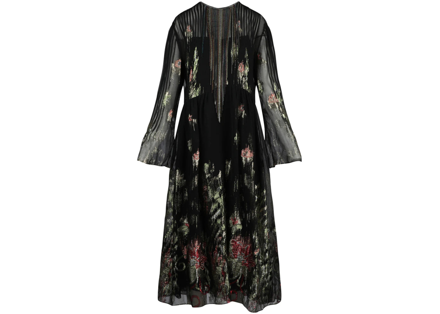 Gucci Long Sleeve Metallic Crystal-Embellished Dress Black