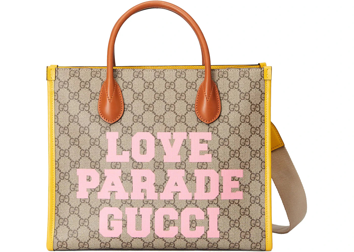 Gucci Love Parade Tote Bag Beige/Ebony