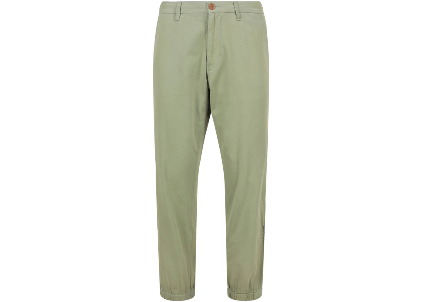 Gucci Lyre Embroidered Cotton Pants Green