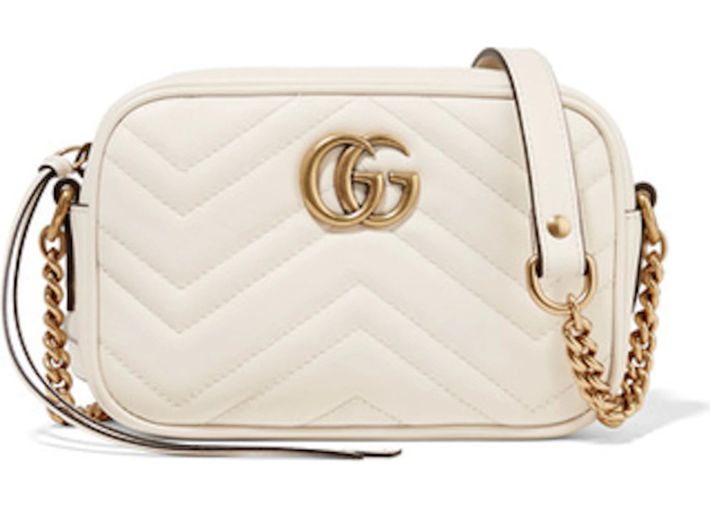 Gucci GG Marmont Camera Bag Matelasse Mini White