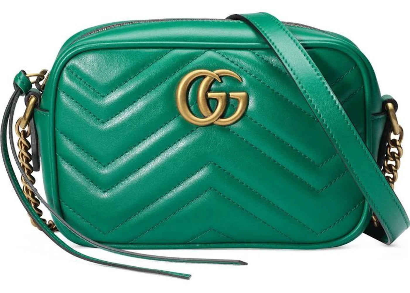 Gucci GG Marmont Camera Bag Matelasse Mini Emerald