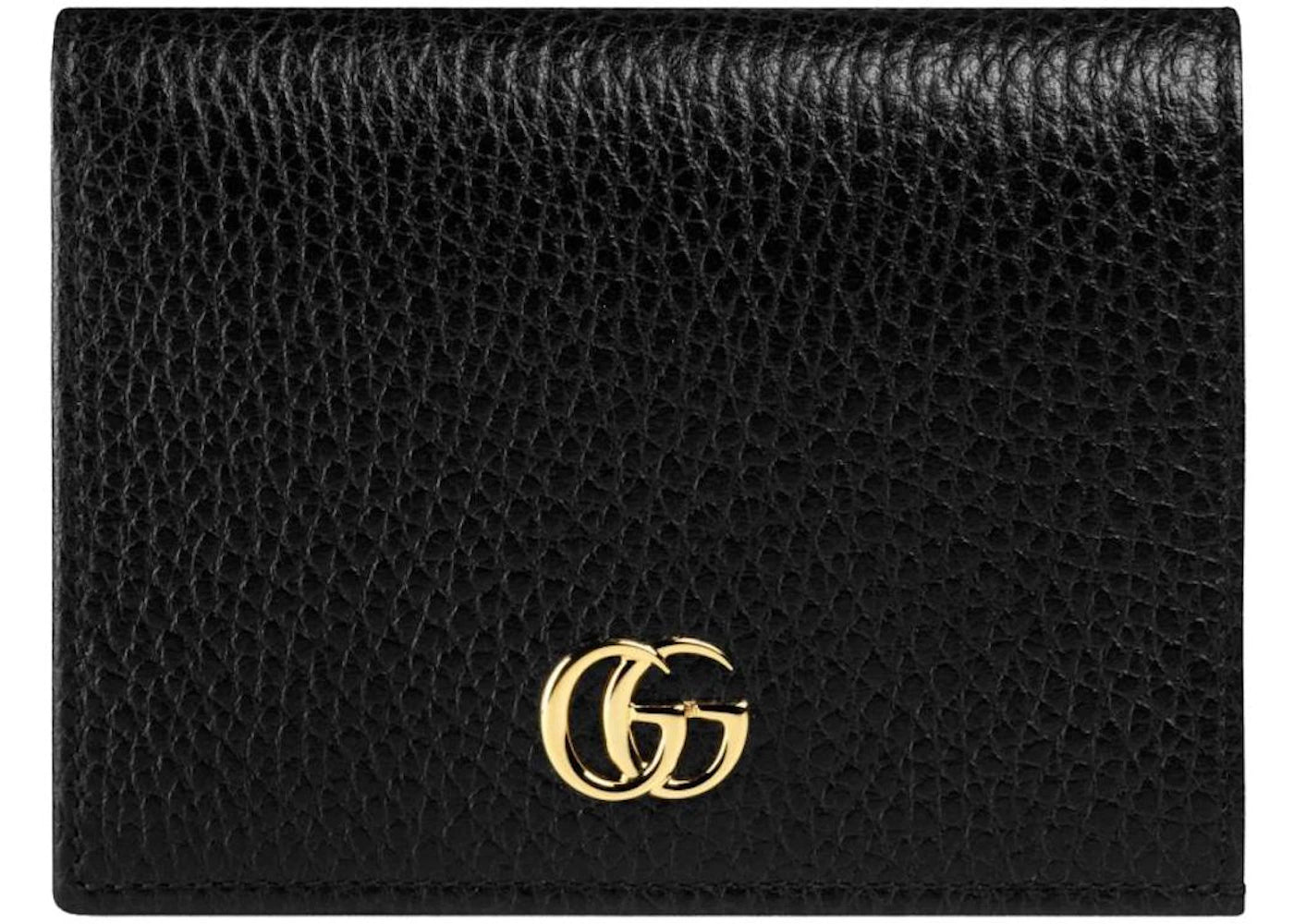 Gucci GG Marmont Card Case Pebbled Leather Black