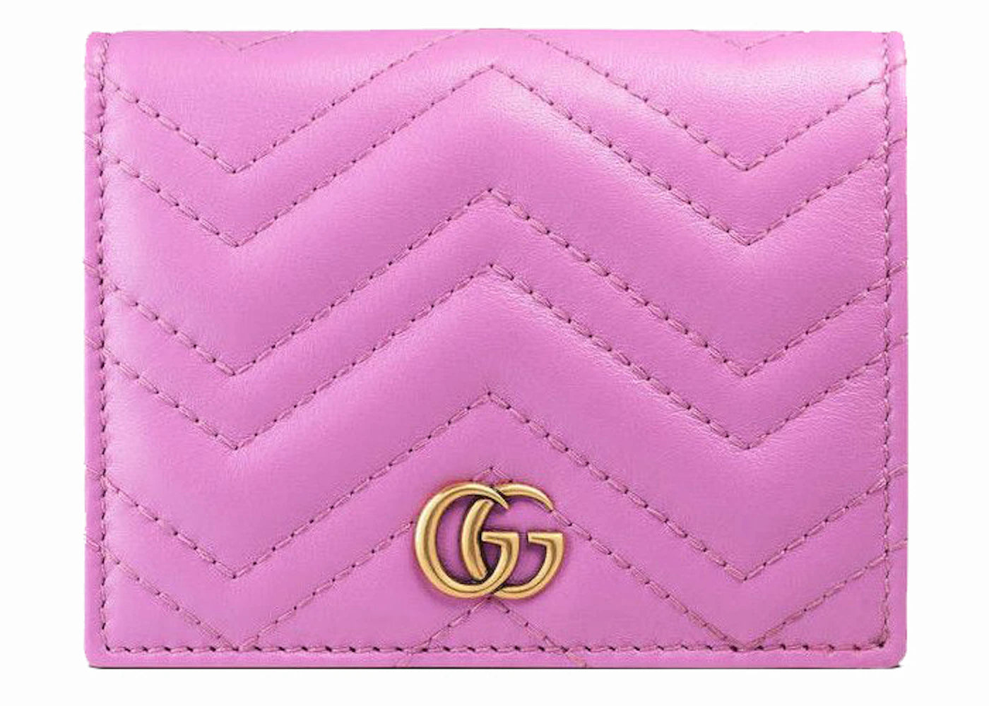 Gucci GG Marmont Card Case Wallet Matelasse Candy Pink