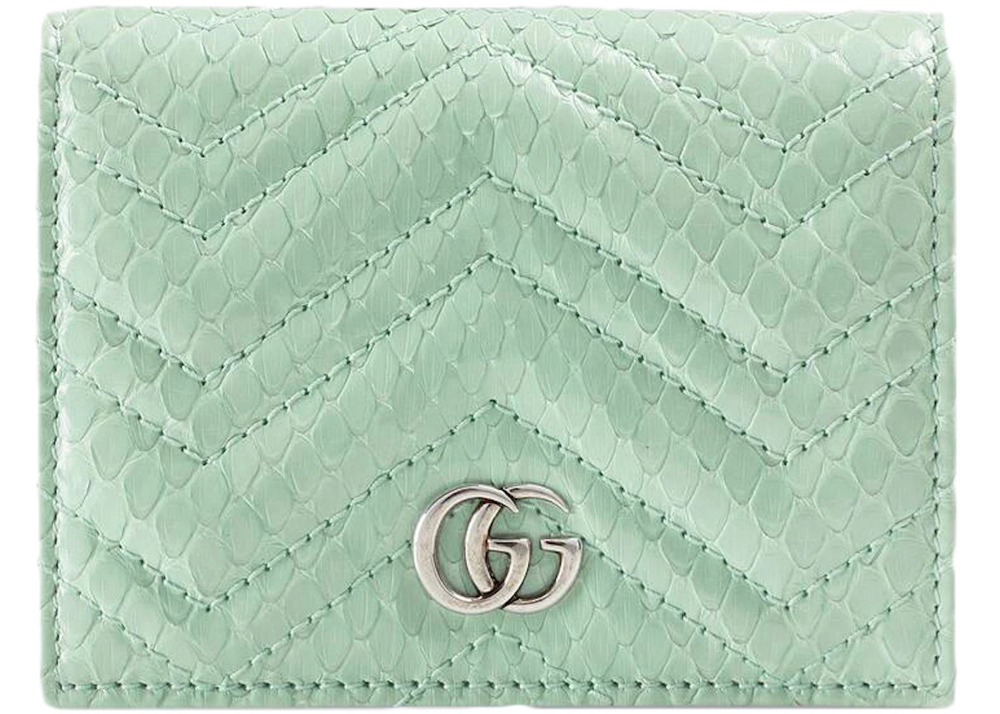 Gucci Marmont Card Case Wallet GG (5 Card Slot) Pastel Green