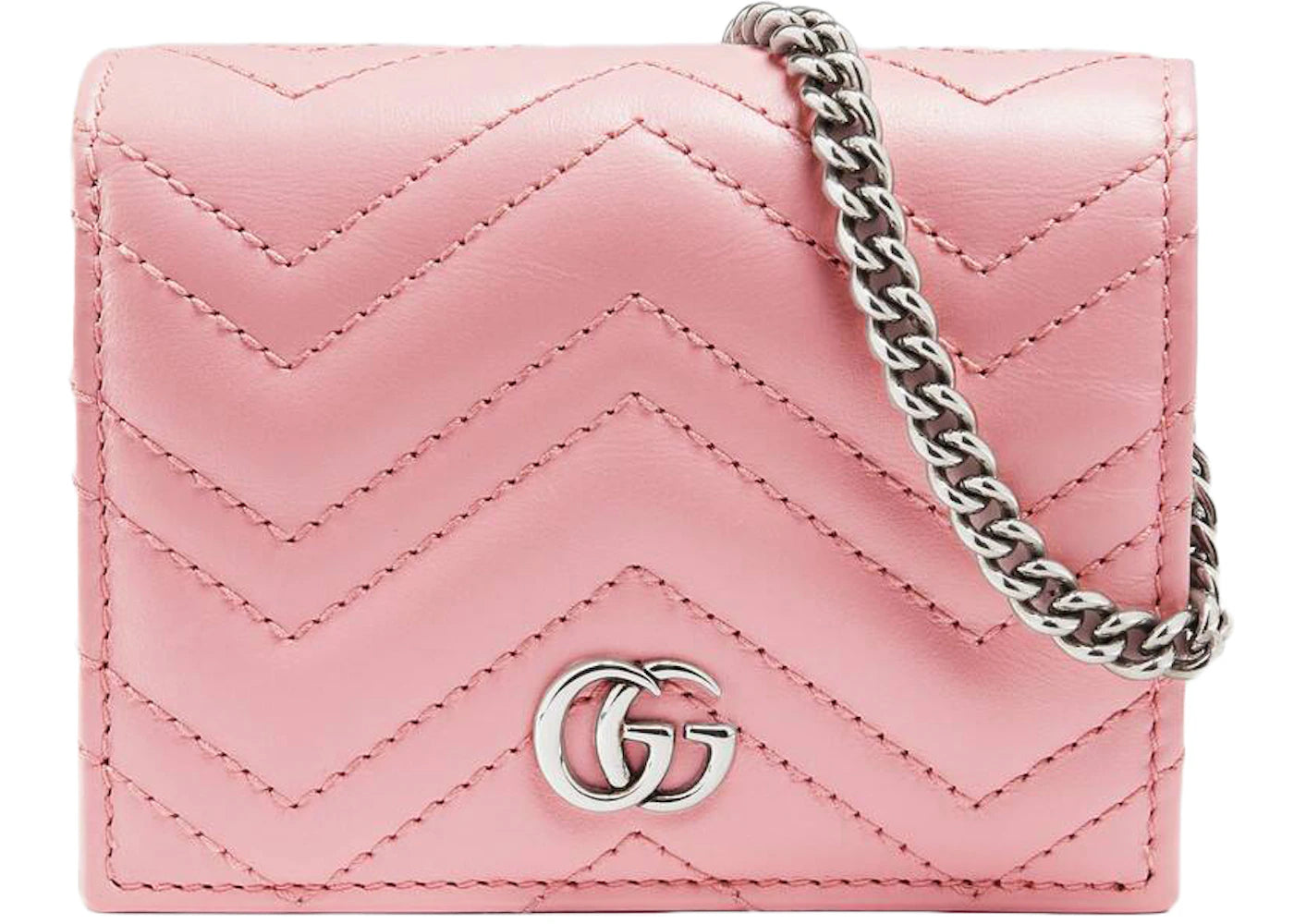 Gucci Marmont Card Case Wallet GG (5 Card Slot) Pastel Pink