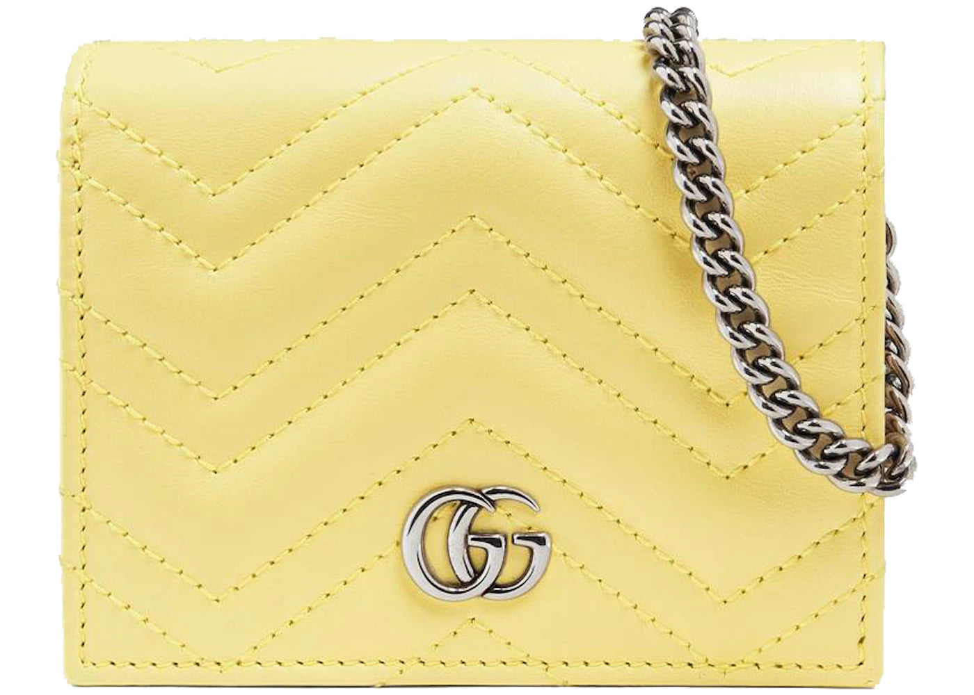 Gucci Marmont Card Case Wallet GG (5 Card Slot) Pastel Yellow