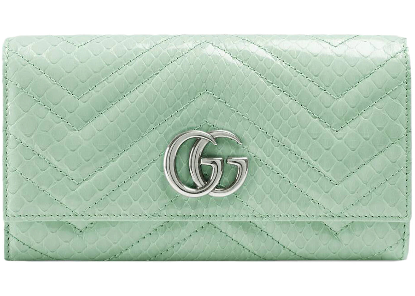 Gucci Marmont Continental Wallet GG (12 Card Slot) Pastel Green