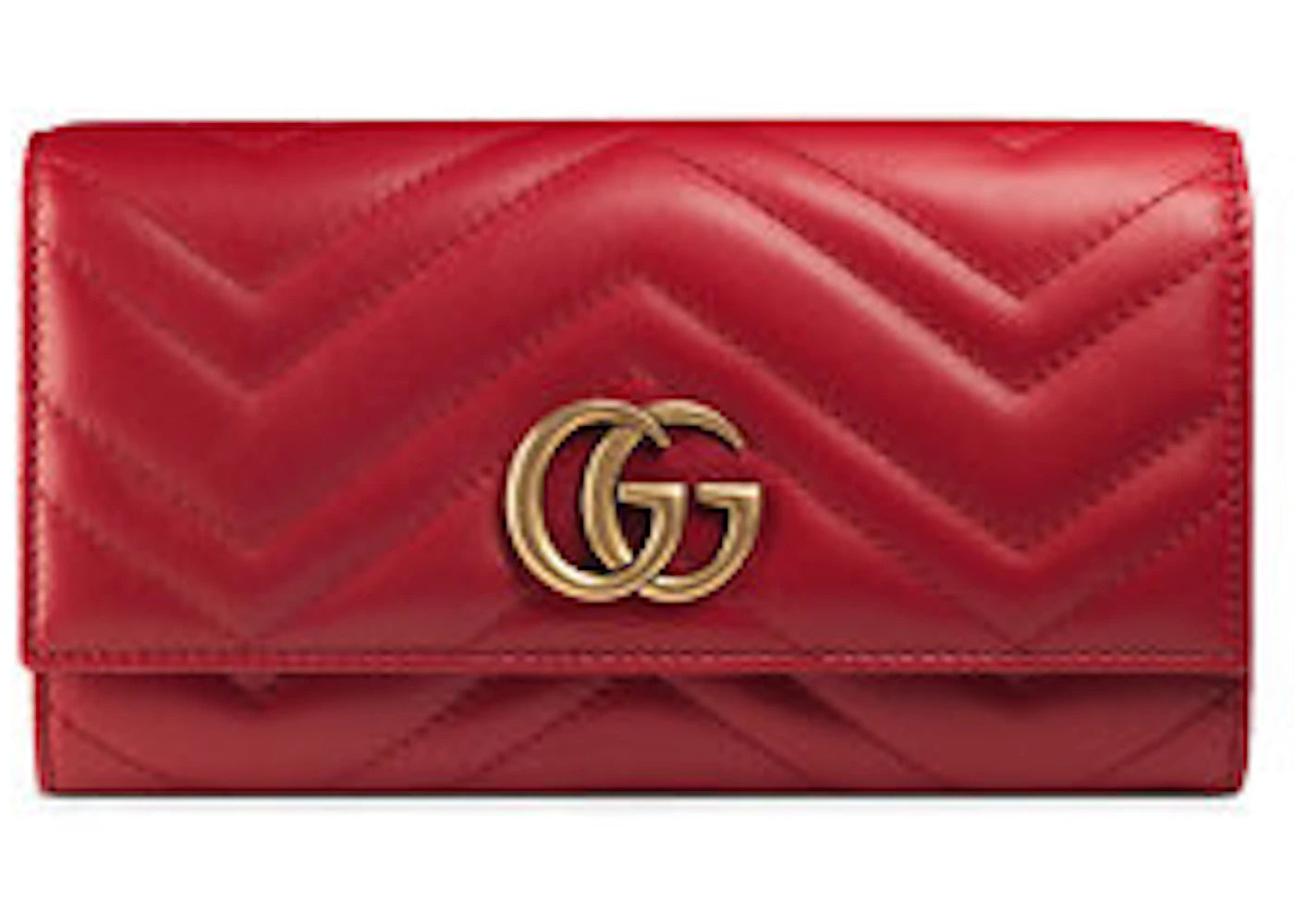 Gucci GG Marmont Continental Wallet Matelasse Hibiscus Red