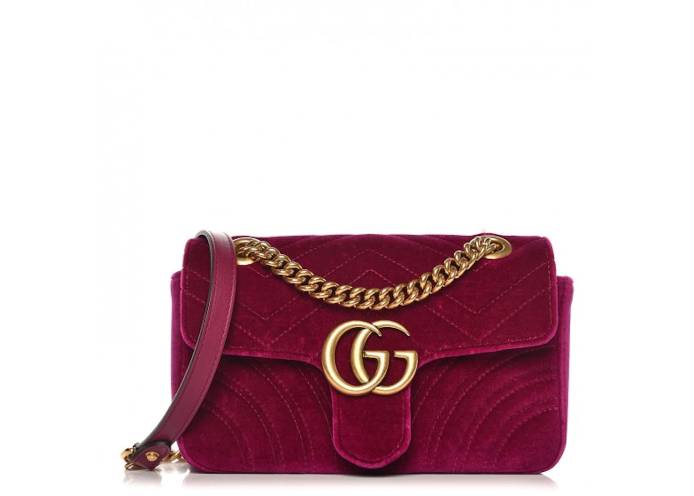 Gucci GG Marmont Velvet Matelasse Mini Rubin