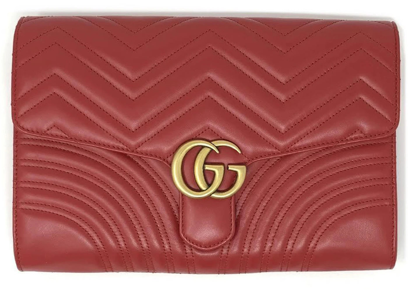 Gucci Marmont GG Clutch Matelasse Hibiscus Red