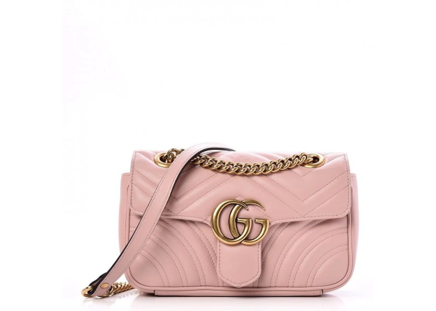 Gucci GG Marmont Shoulder Bag Matelasse Mini Light Pink