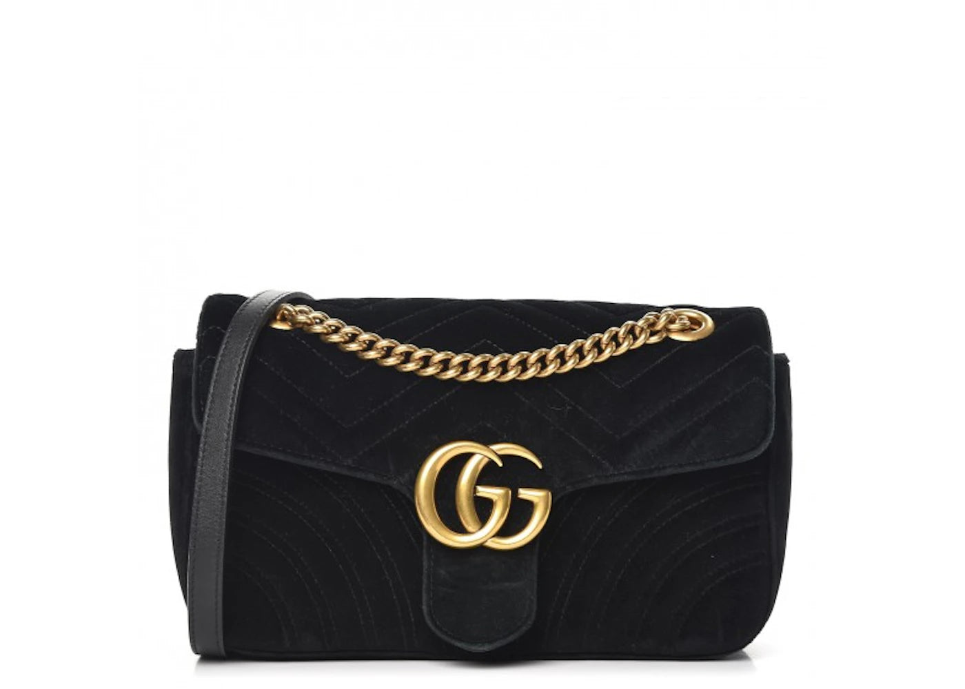 Gucci GG Marmont Shoulder Bag Velvet Small Black