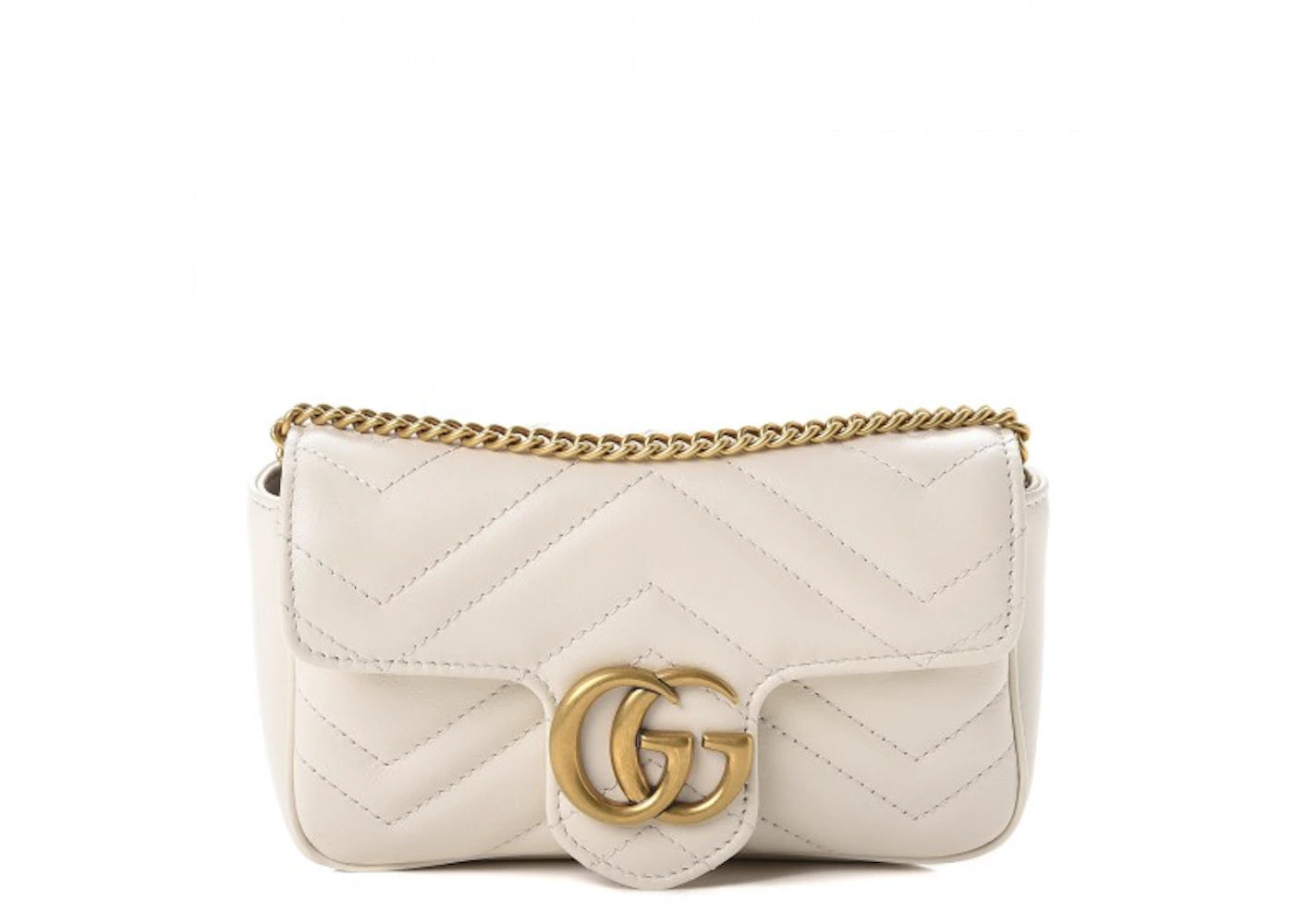 Gucci GG Marmont Matelasse Super Mini Bag White