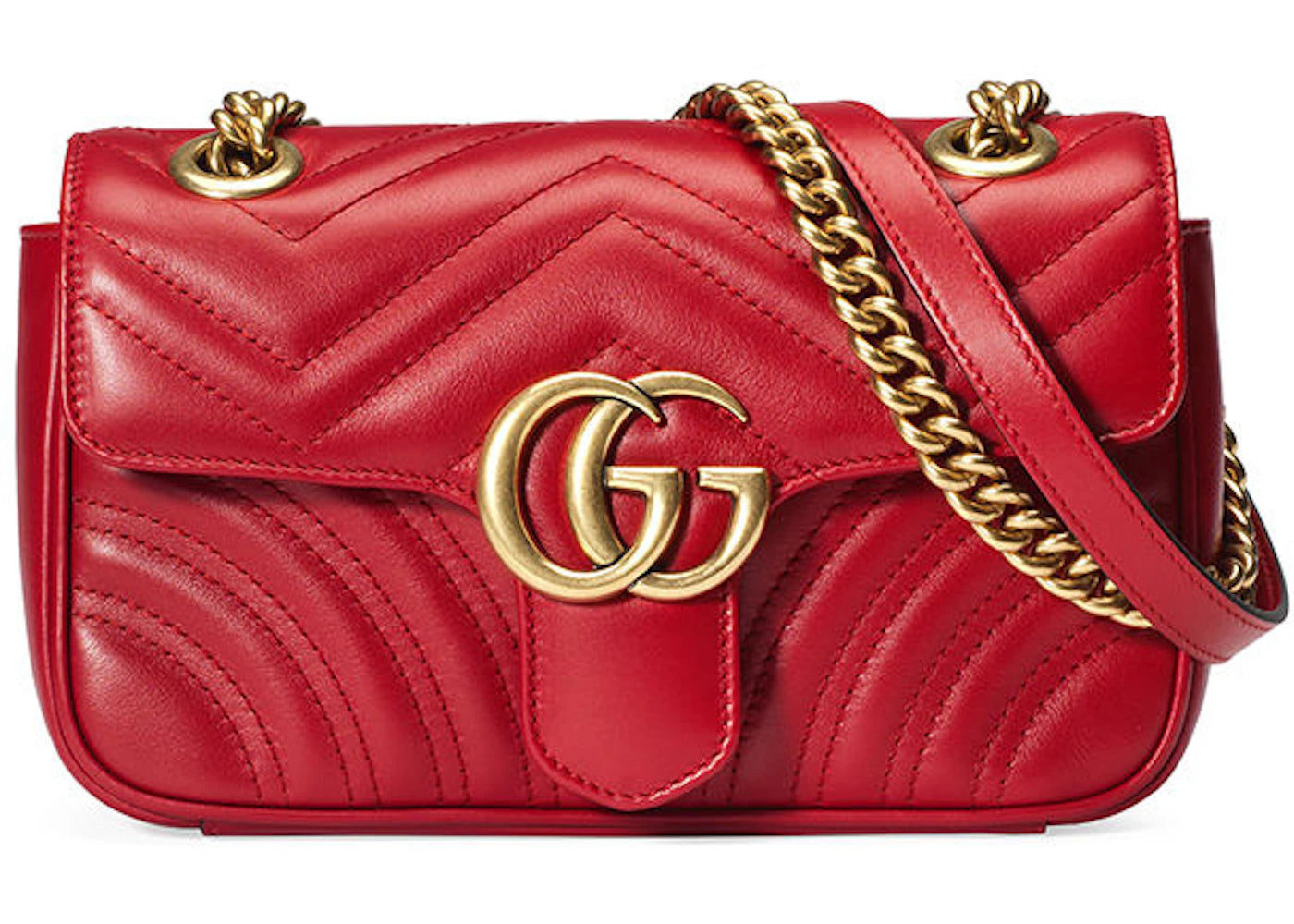 Gucci GG Marmont Matelasse Mini Hibiscus Red