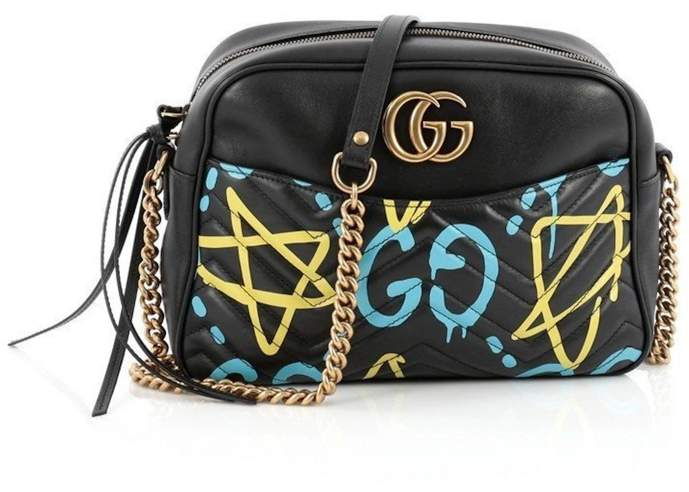 Gucci GG Marmont Shoulder Bag GucciGhost Medium Black