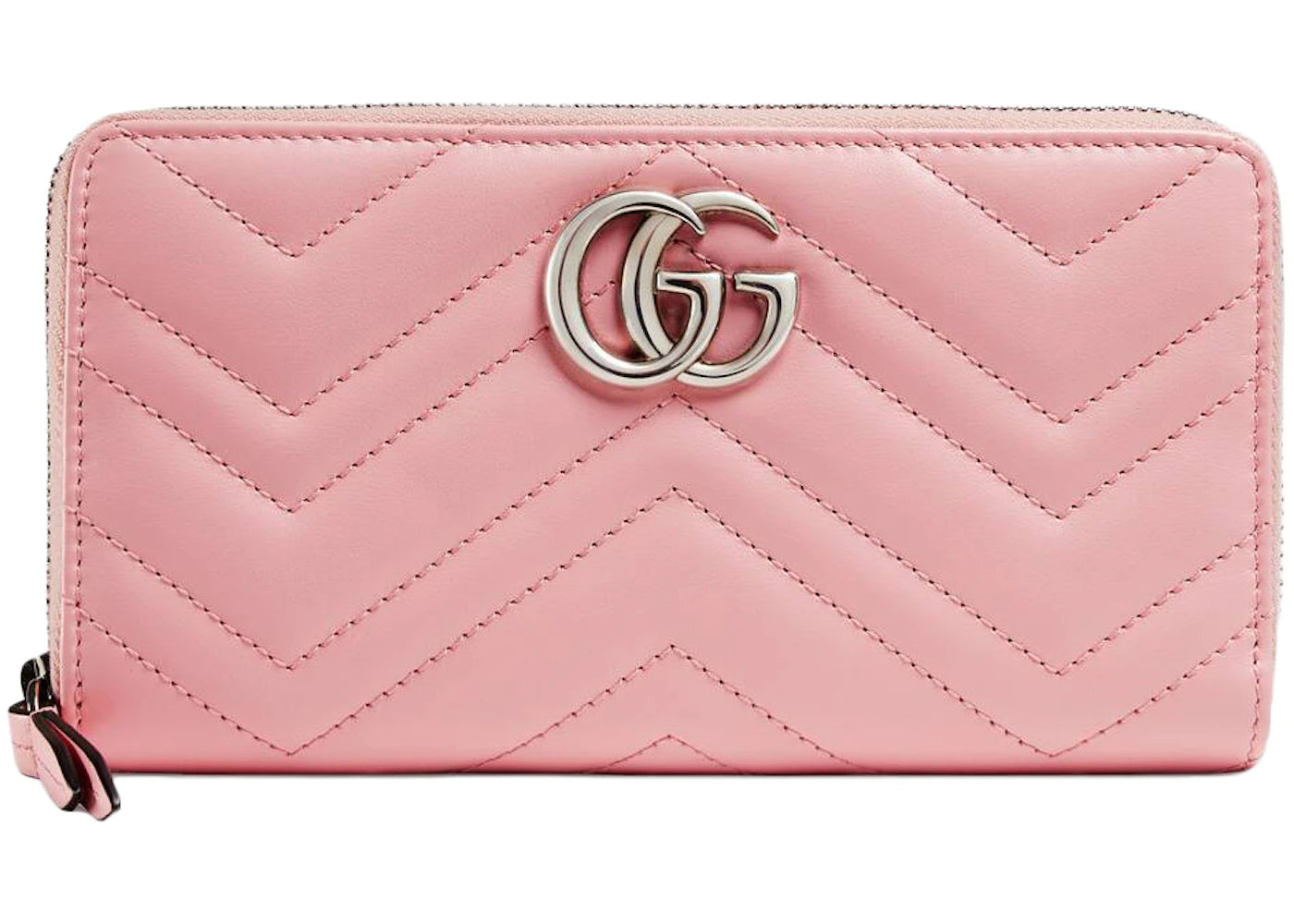 Gucci Marmont GG Zip Around Wallet 12 Card Slot) Pastel Pink
