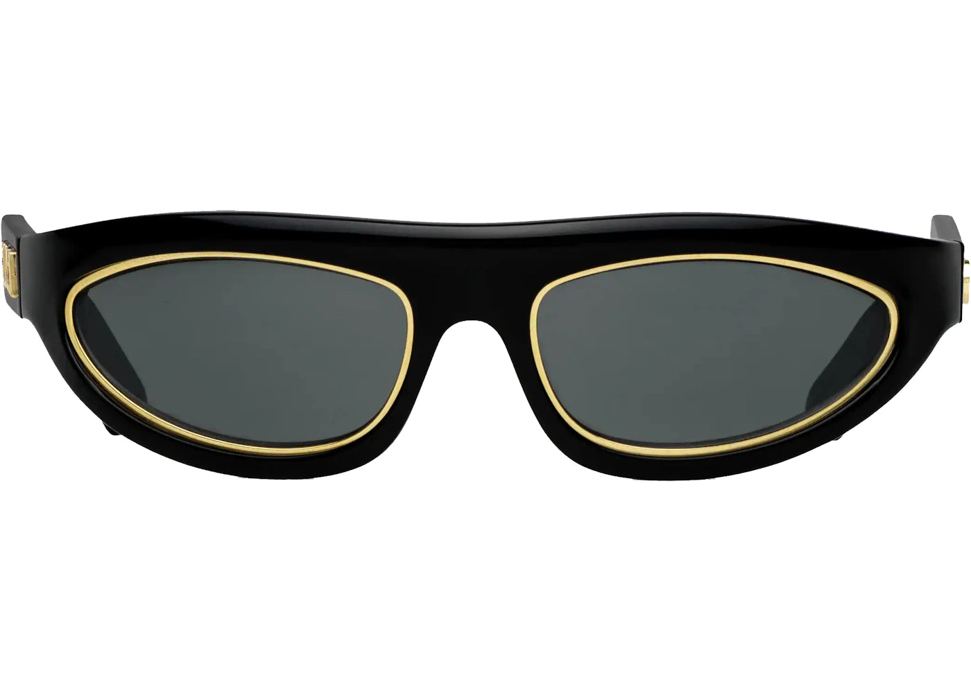 Gucci Mask Sunglasses With Gold Metal Rim Black (683715 J1691 1012)