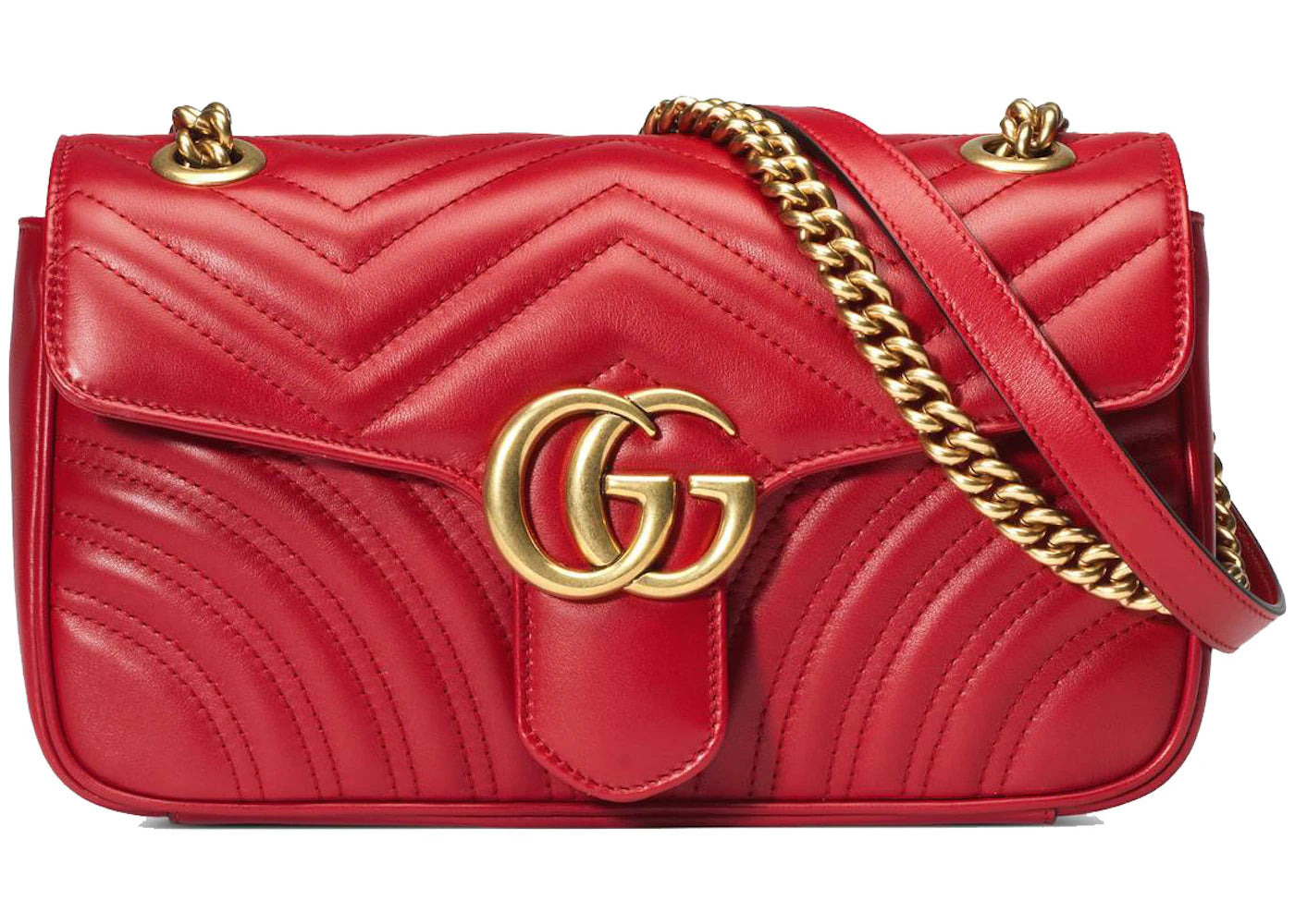 Gucci GG Marmont Small Matelasse Bag Hibiscus Red