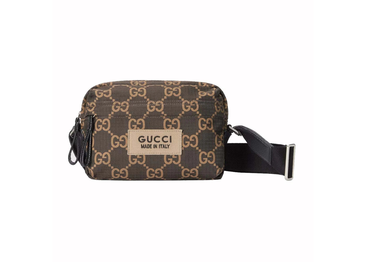 Gucci Medium GG Polyester Crossbody Bag Ebony/Beige