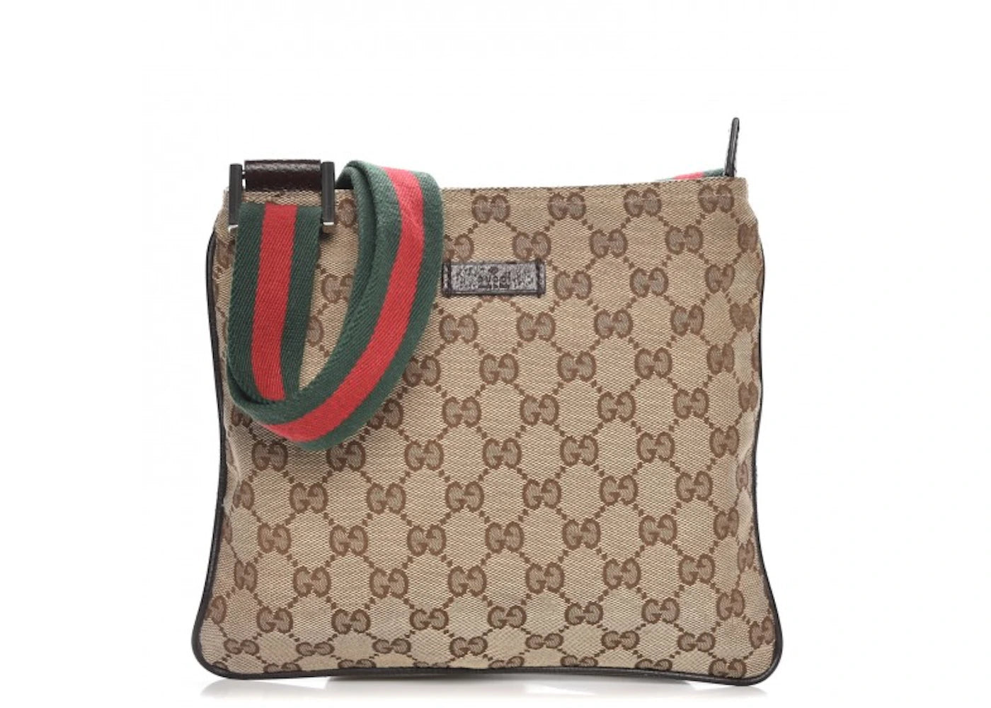 Gucci Messenger Monogram GG Web Strap Beige