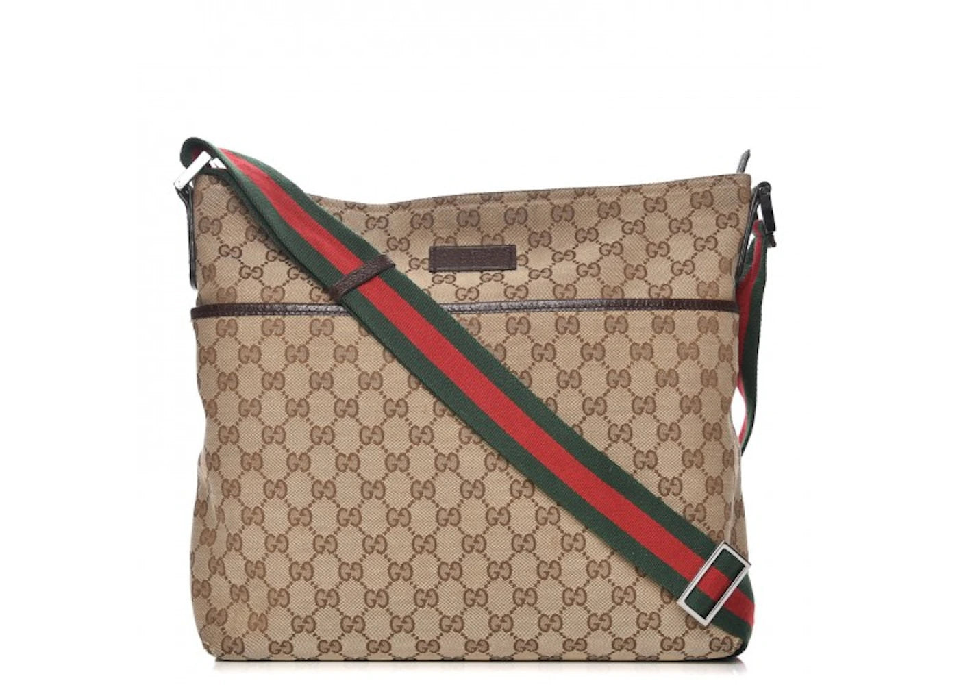 Gucci Web Messenger Monogram GG Medium Brown/Green/Red