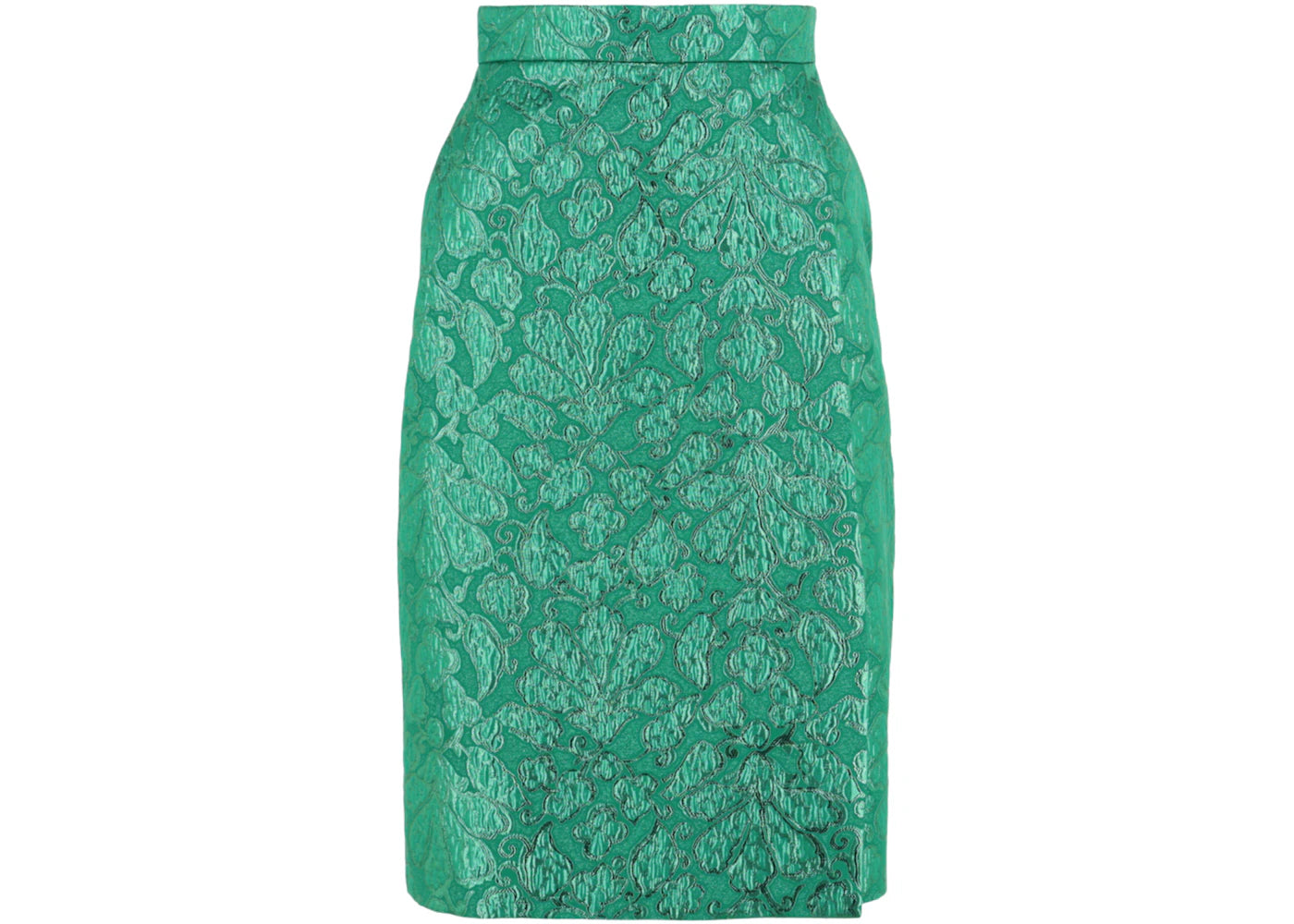 Gucci Metallic Jacquard Knee-Length Skirt Green