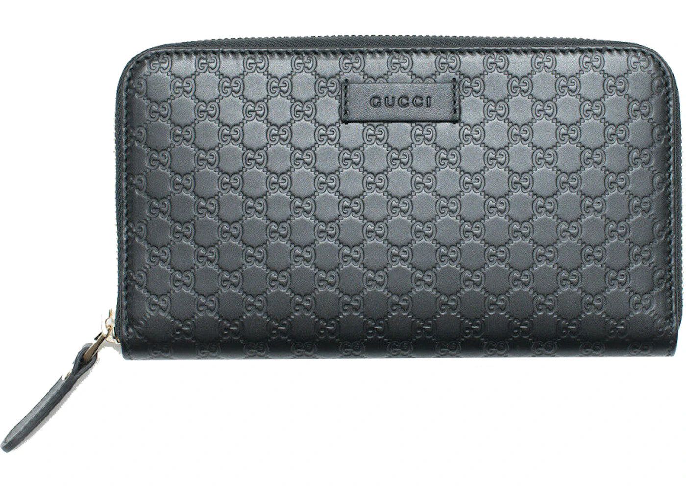 Gucci Micro GG Guccissima Zip Wallet Black