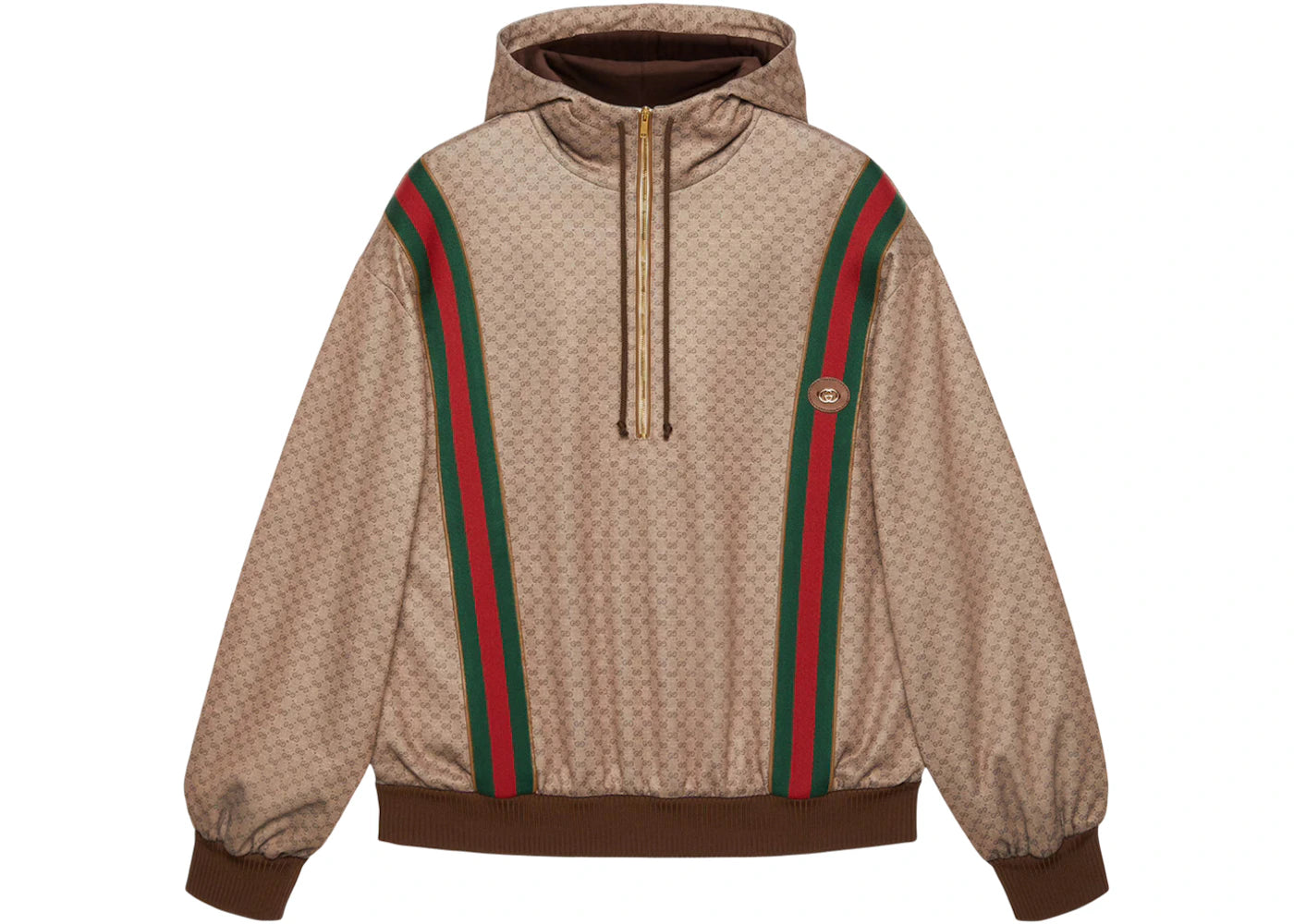 Gucci Mini GG Jersey Hooded Sweatshirt Beige/Ebony