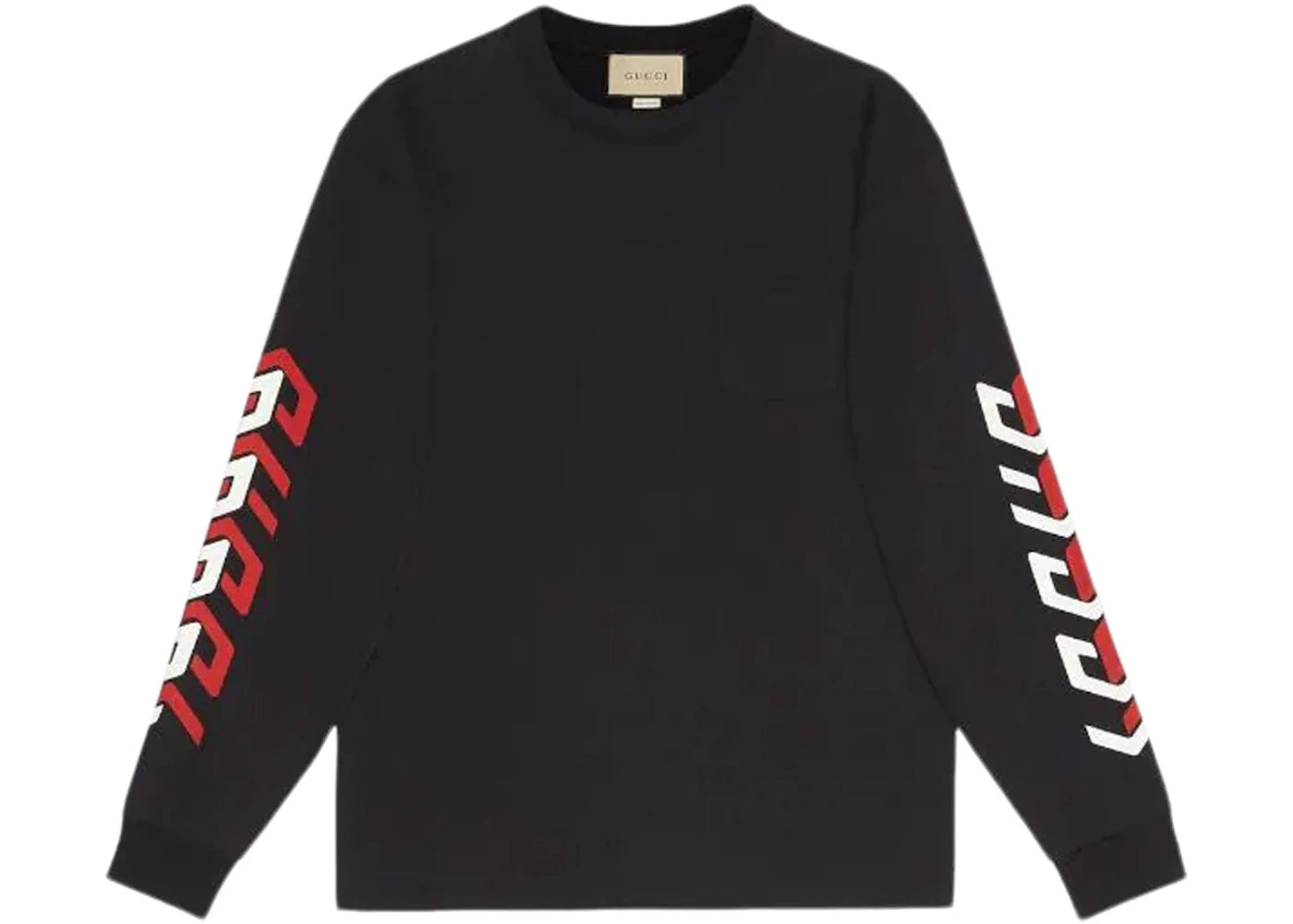 Gucci Mirror Logo-Print Crewneck Black/Red/White