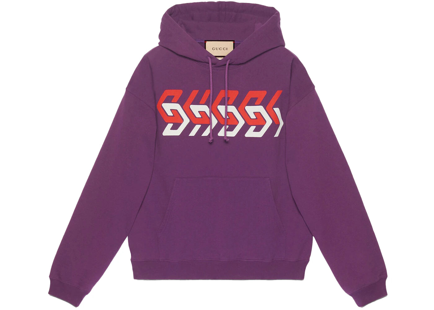 Gucci Mirror Logo-Print Hoodie Purple/Red/White