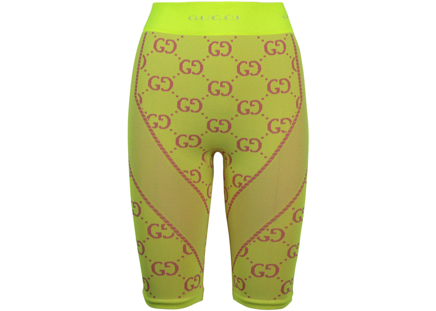 Gucci Monogram Jacquard Biker Shorts Bright Yellow