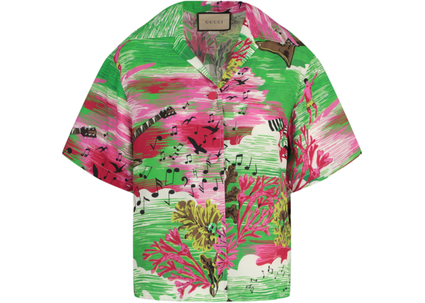 Gucci Music Ocean Print Bowling Shirt Multi