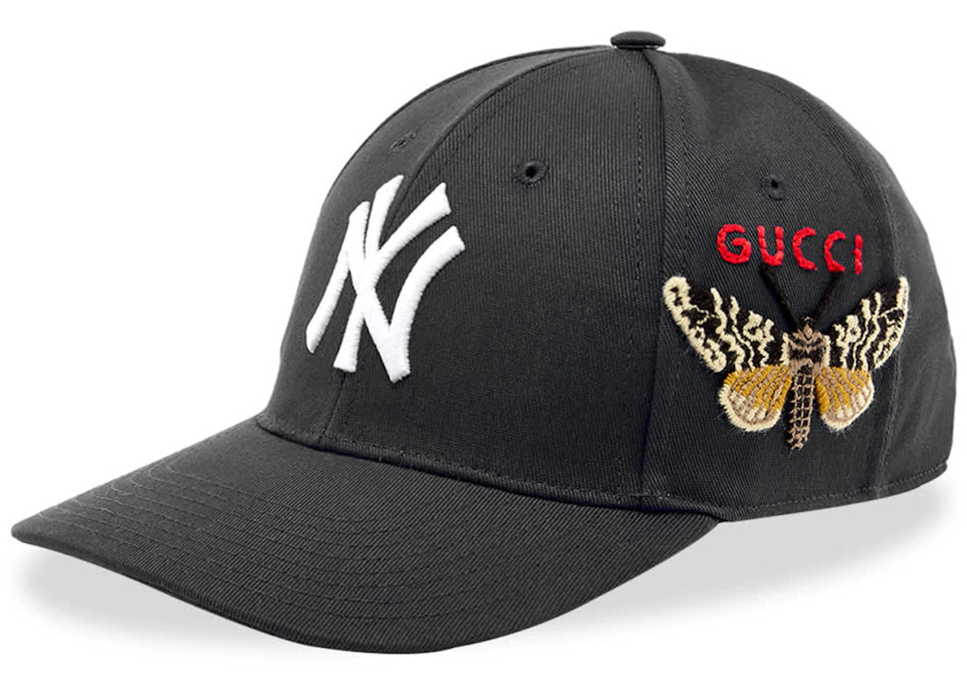Gucci NY Yankees Embroidered Butterfly Baseball Cap Black