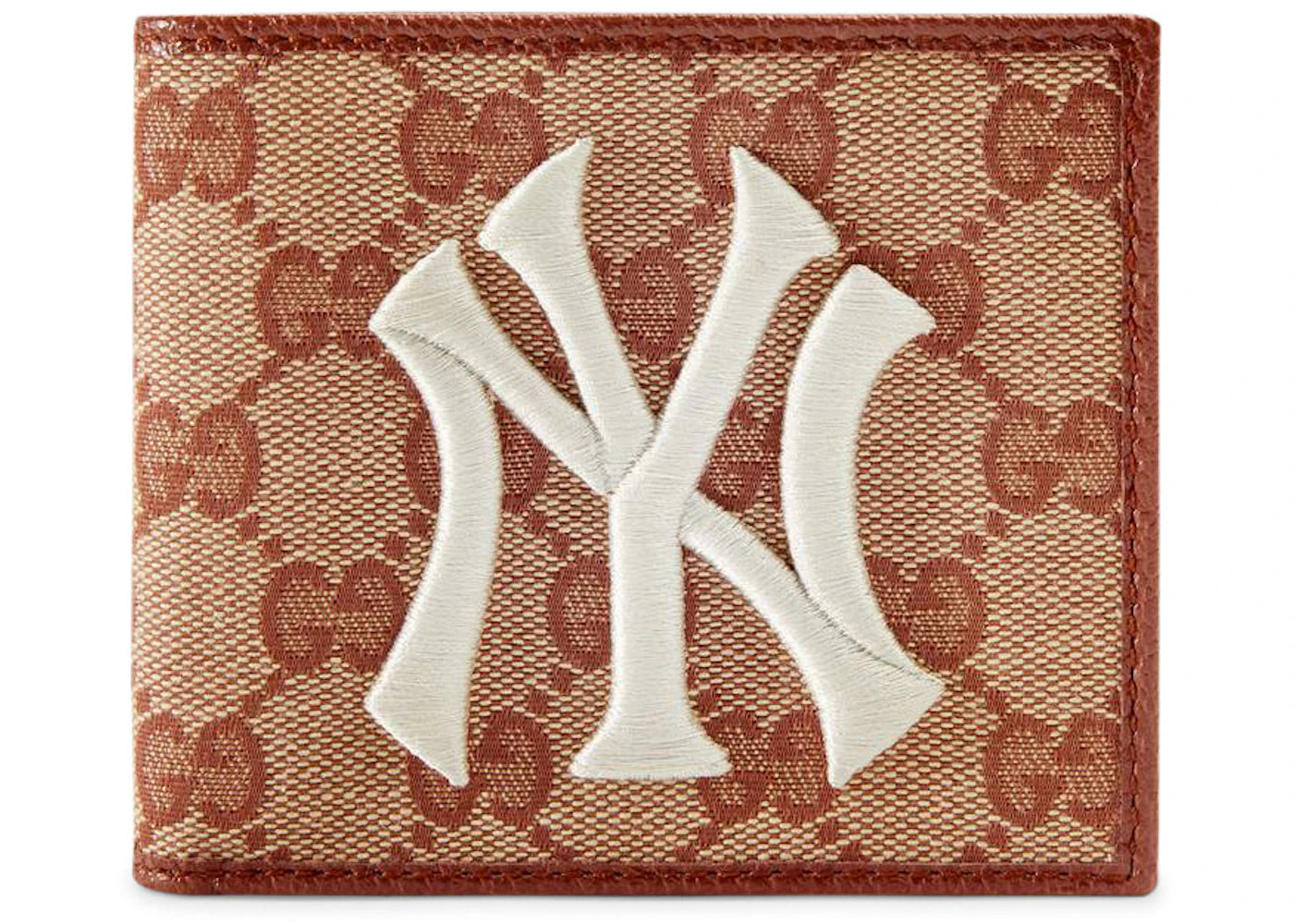 Gucci New York Yankees Patch Wallet GG Beige/Brick Red