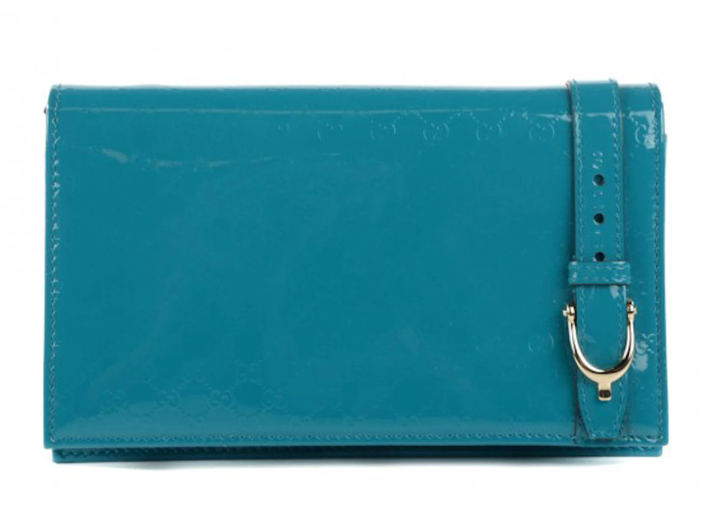 Gucci Nice Wallet MicroGuccissima Patent Leather Teal