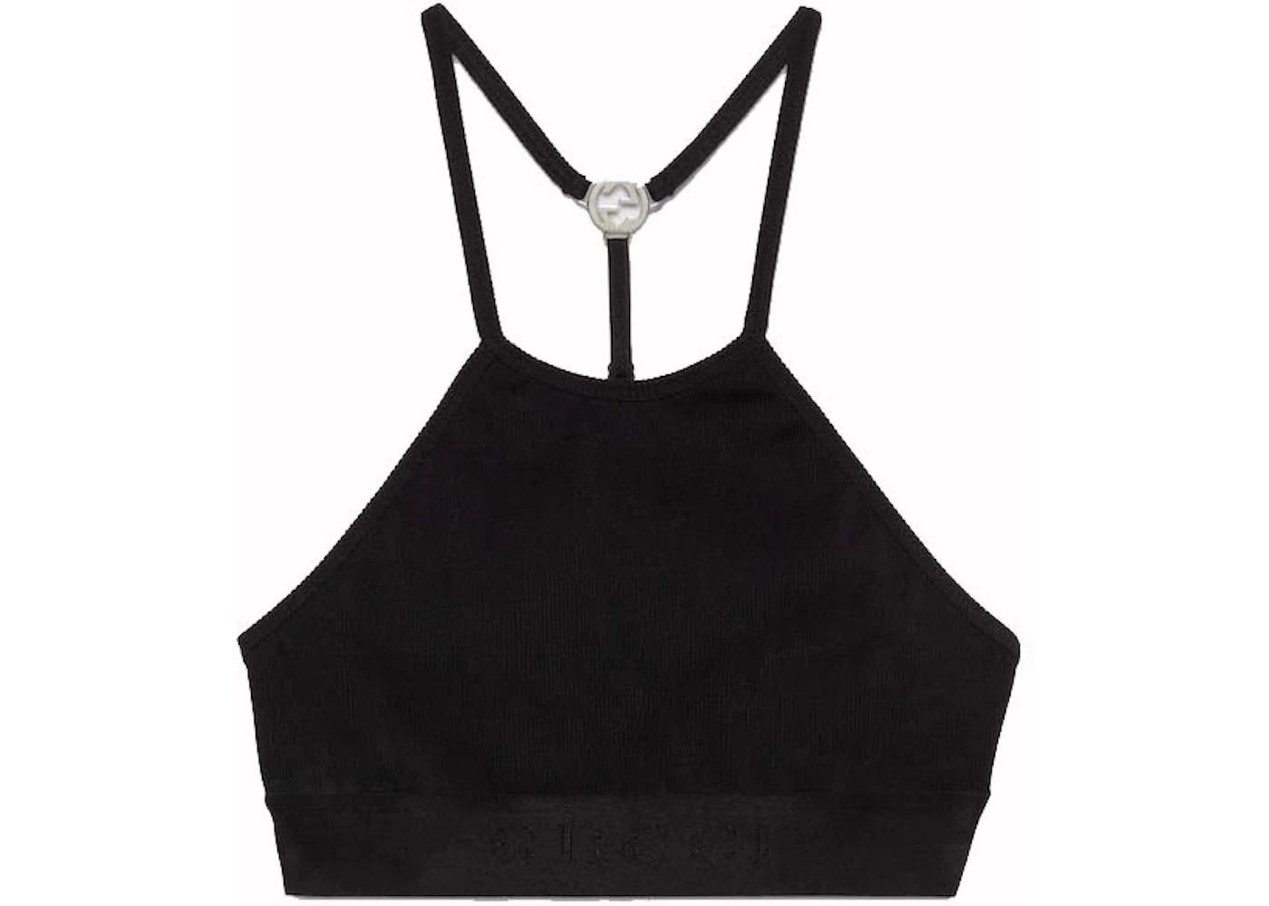 Gucci Nylon Jersey Crop Top Black