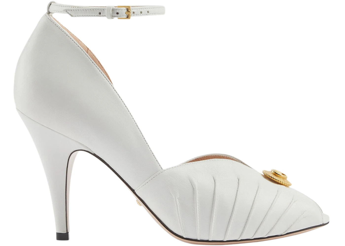 Gucci Open-Toe 94mm Sandal White Leather