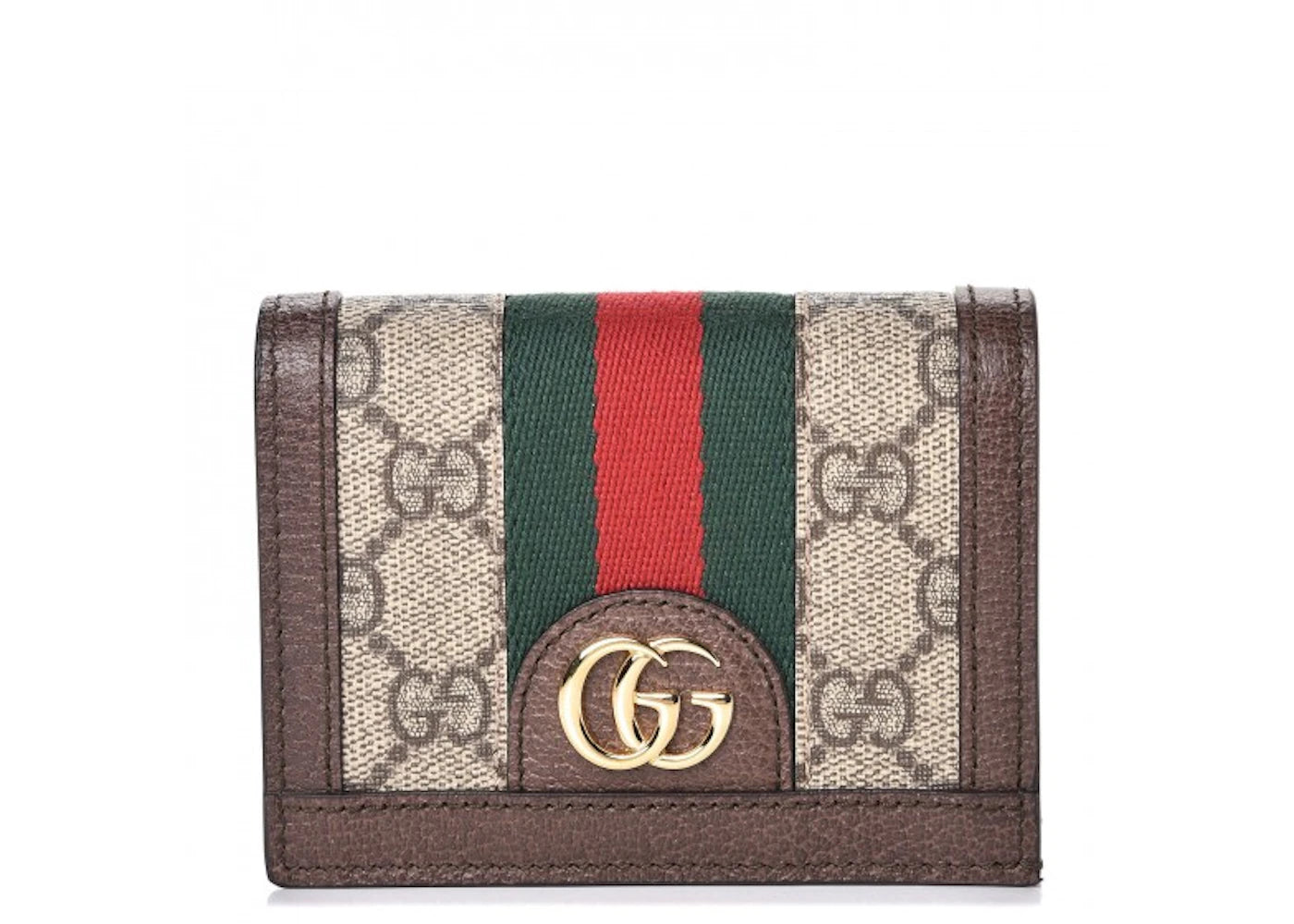 Gucci Ophidia Card Case Monogram GG Supreme Web Brown