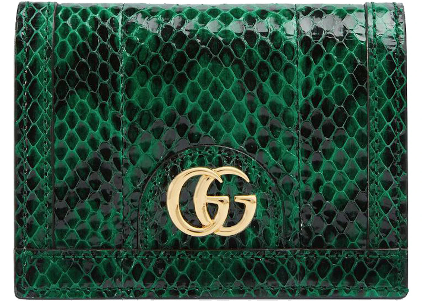 Gucci Ophidia Card Case Snakeskin Emerald Green