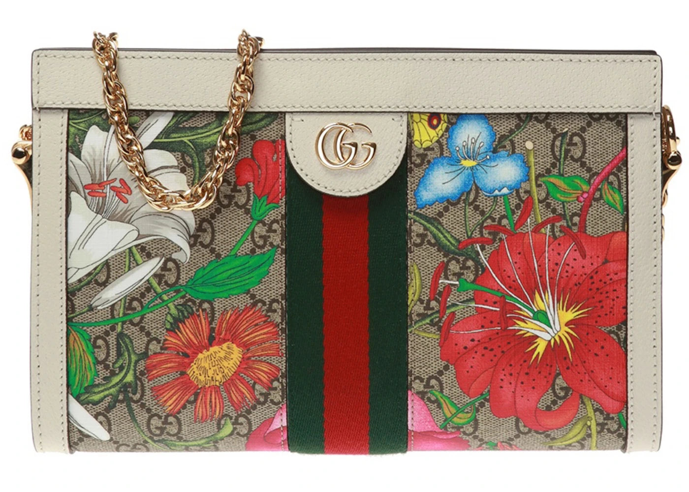 Gucci Ophidia Floral Pattern GG Logo Shoulder Bag Small Multicolor