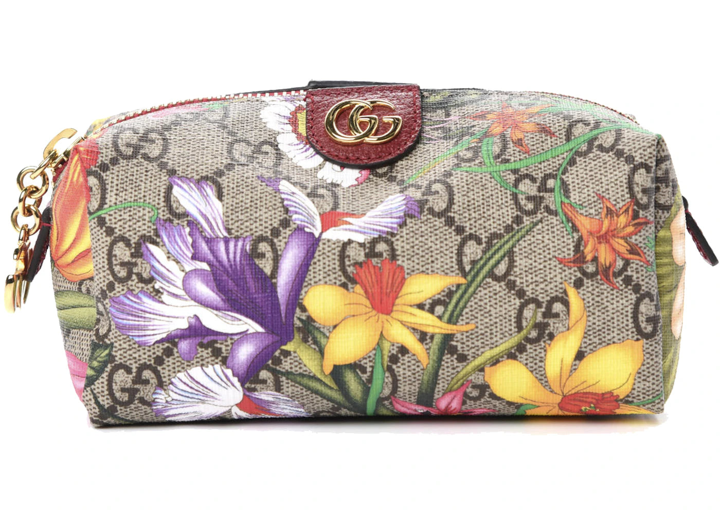 Gucci Ophidia GG Flora Zip Shoulder Bag Grey