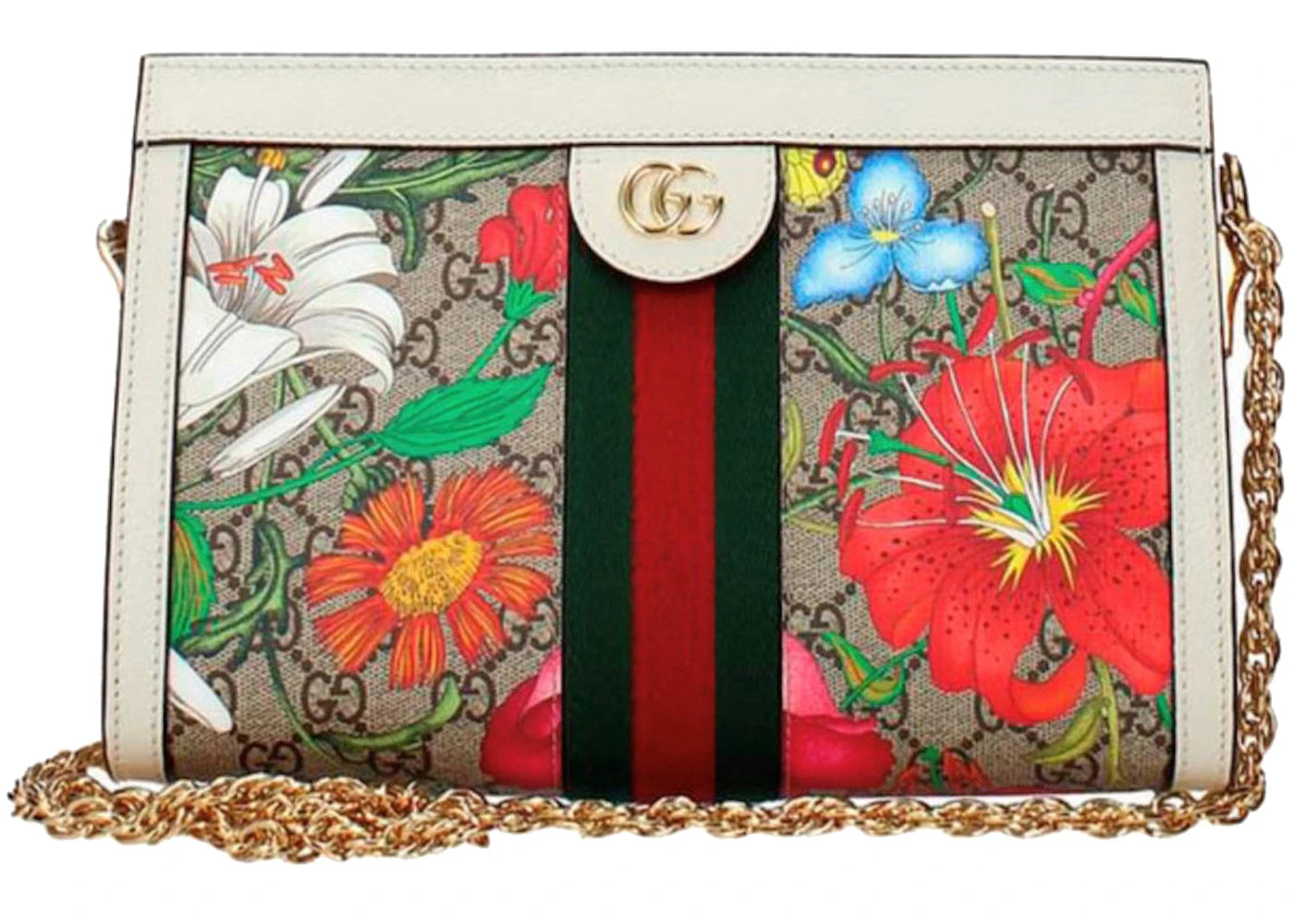 Gucci Ophidia GG Shoulder Bag Flora Ivory