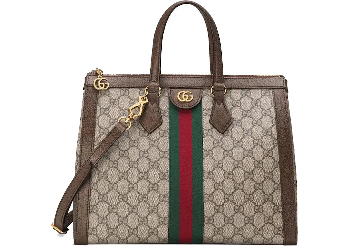 Gucci Ophidia GG Top Handle Bag Medium Beige/Ebony